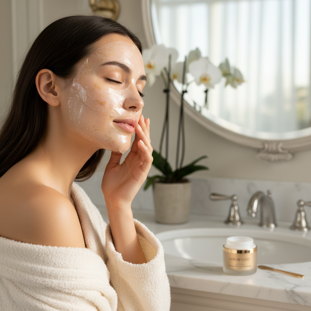 Masque facial au collagène - Application lifestyle